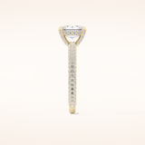 1.33 CT Radiant Shaped Hidden Halo & Pave Moissanite Engagement Ring