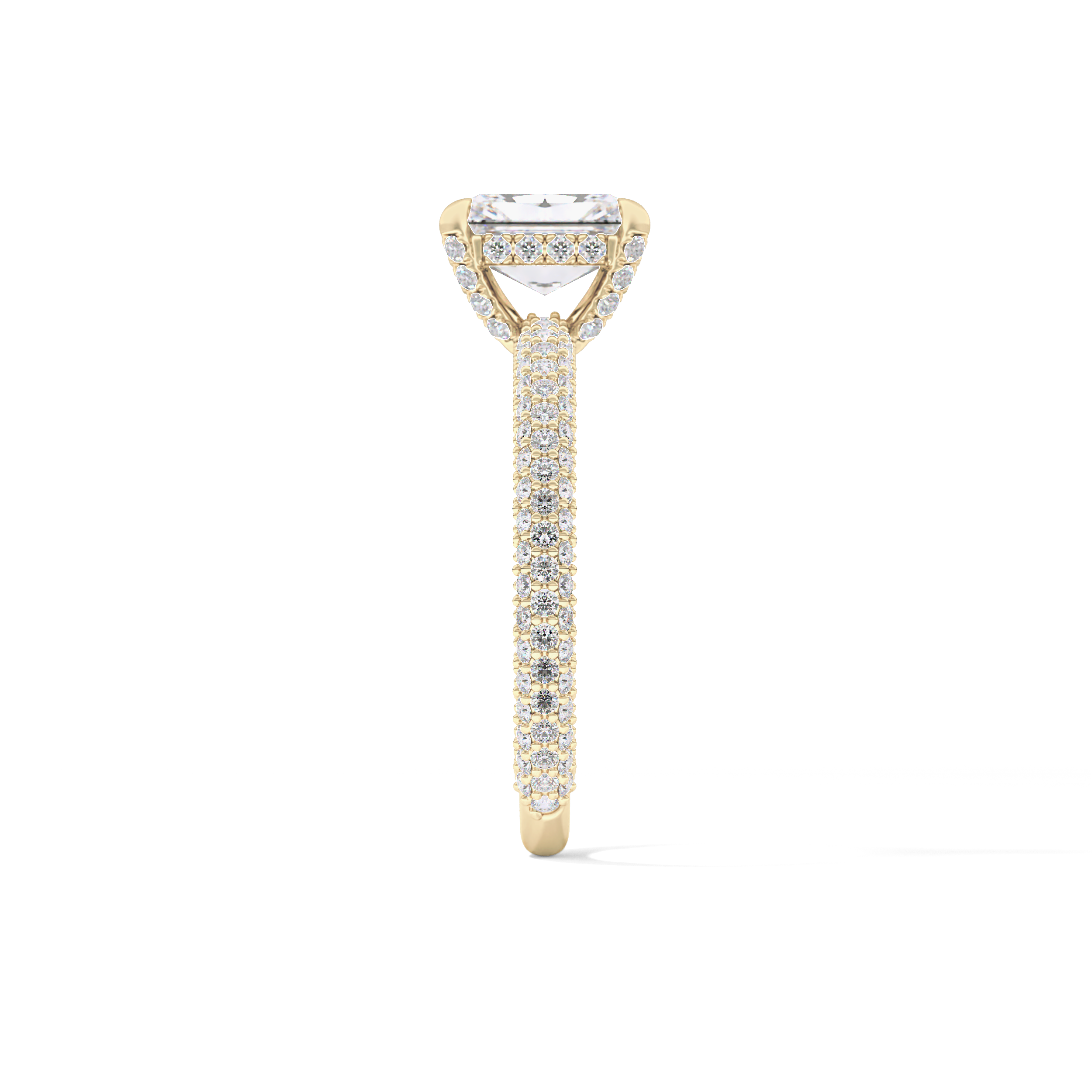 Radiant Hidden Halo & Pave Lab Grown Diamond Engagement Ring