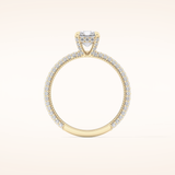1.33 CT Radiant Shaped Hidden Halo & Pave Moissanite Engagement Ring