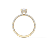 Radiant Hidden Halo & Pave Lab Grown Diamond Engagement Ring