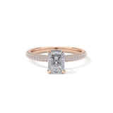 Radiant Hidden Halo & Pave Lab Grown Diamond Engagement Ring