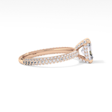 Radiant Hidden Halo & Pave Lab Grown Diamond Engagement Ring