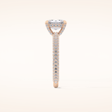 1.33 CT Radiant Shaped Hidden Halo & Pave Moissanite Engagement Ring