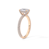 Radiant Hidden Halo & Pave Lab Grown Diamond Engagement Ring