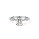 Radiant Hidden Halo & Pave Lab Grown Diamond Engagement Ring