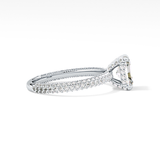 Radiant Hidden Halo & Pave Lab Grown Diamond Engagement Ring
