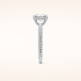 1.33 CT Radiant Shaped Hidden Halo & Pave Moissanite Engagement Ring