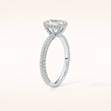 1.33 CT Radiant Shaped Hidden Halo & Pave Moissanite Engagement Ring