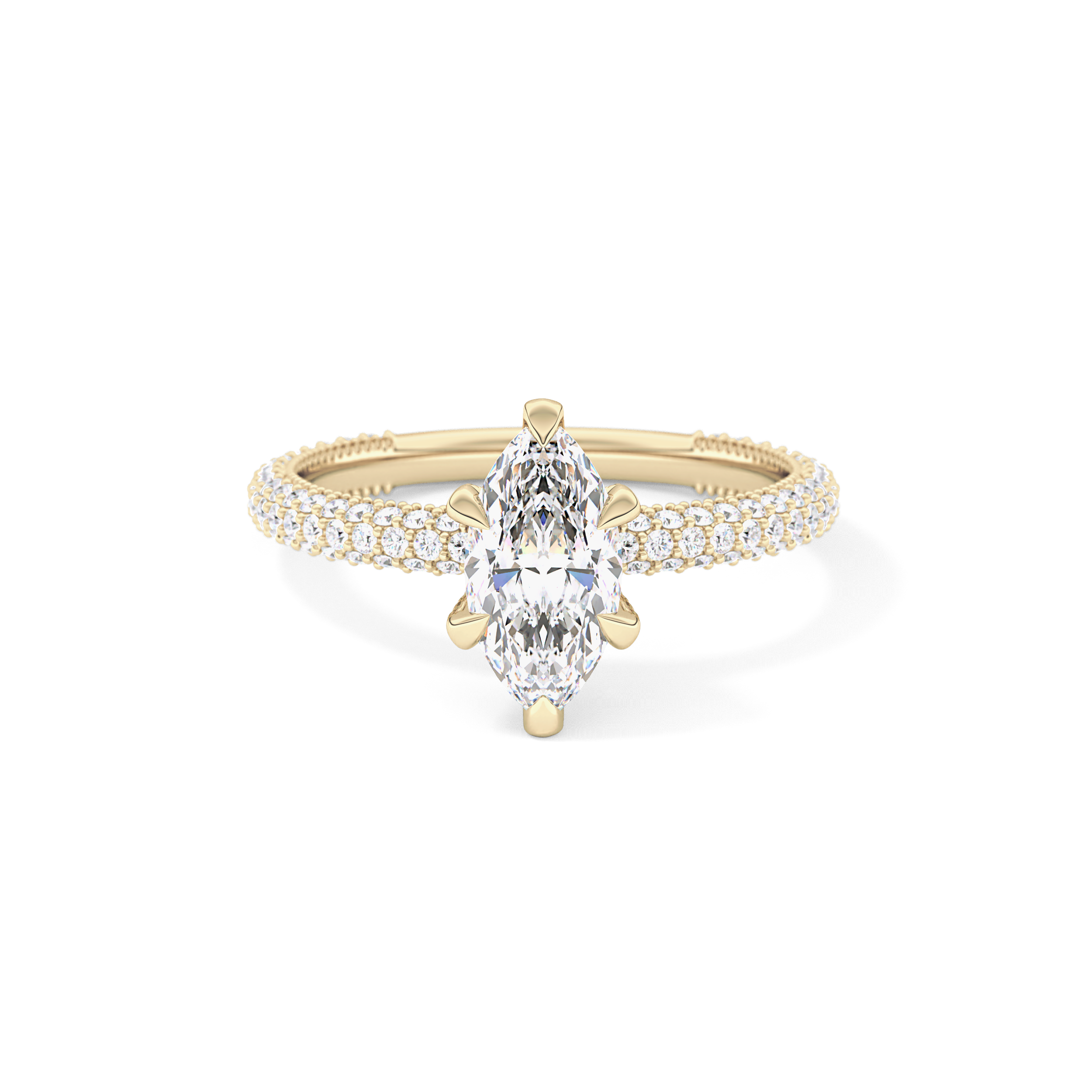 Marquise Hidden Halo & Pave Lab Grown Diamond Engagement Ring