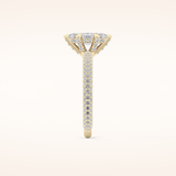 0.82 CT Marquise Shaped Hidden Halo & Pave Moissanite Engagement Ring