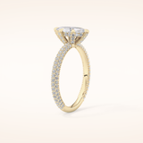 0.82 CT Marquise Shaped Hidden Halo & Pave Moissanite Engagement Ring