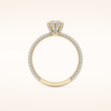 0.82 CT Marquise Shaped Hidden Halo & Pave Moissanite Engagement Ring
