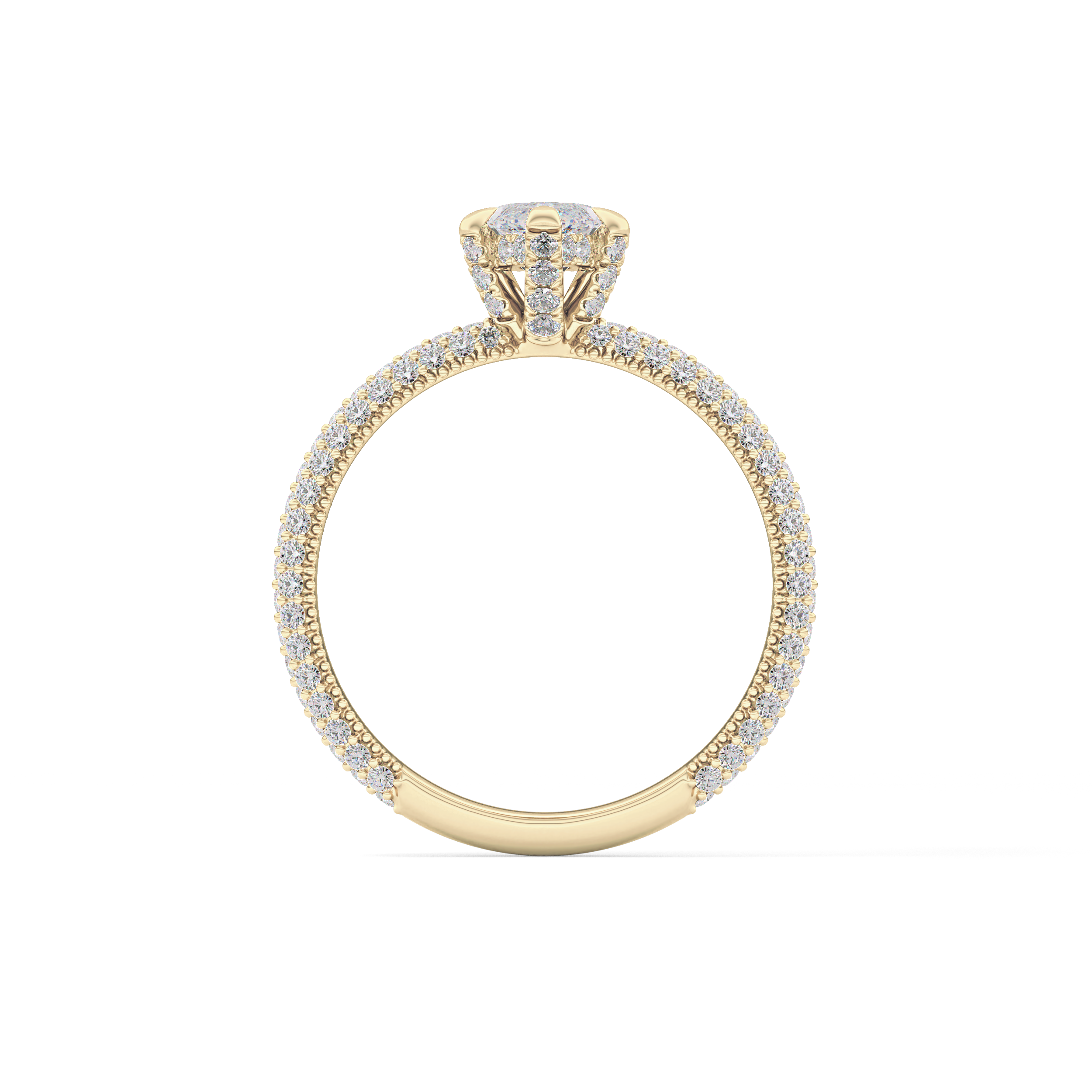 Marquise Hidden Halo & Pave Lab Grown Diamond Engagement Ring
