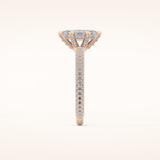 0.82 CT Marquise Shaped Hidden Halo & Pave Moissanite Engagement Ring