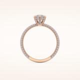 0.82 CT Marquise Shaped Hidden Halo & Pave Moissanite Engagement Ring