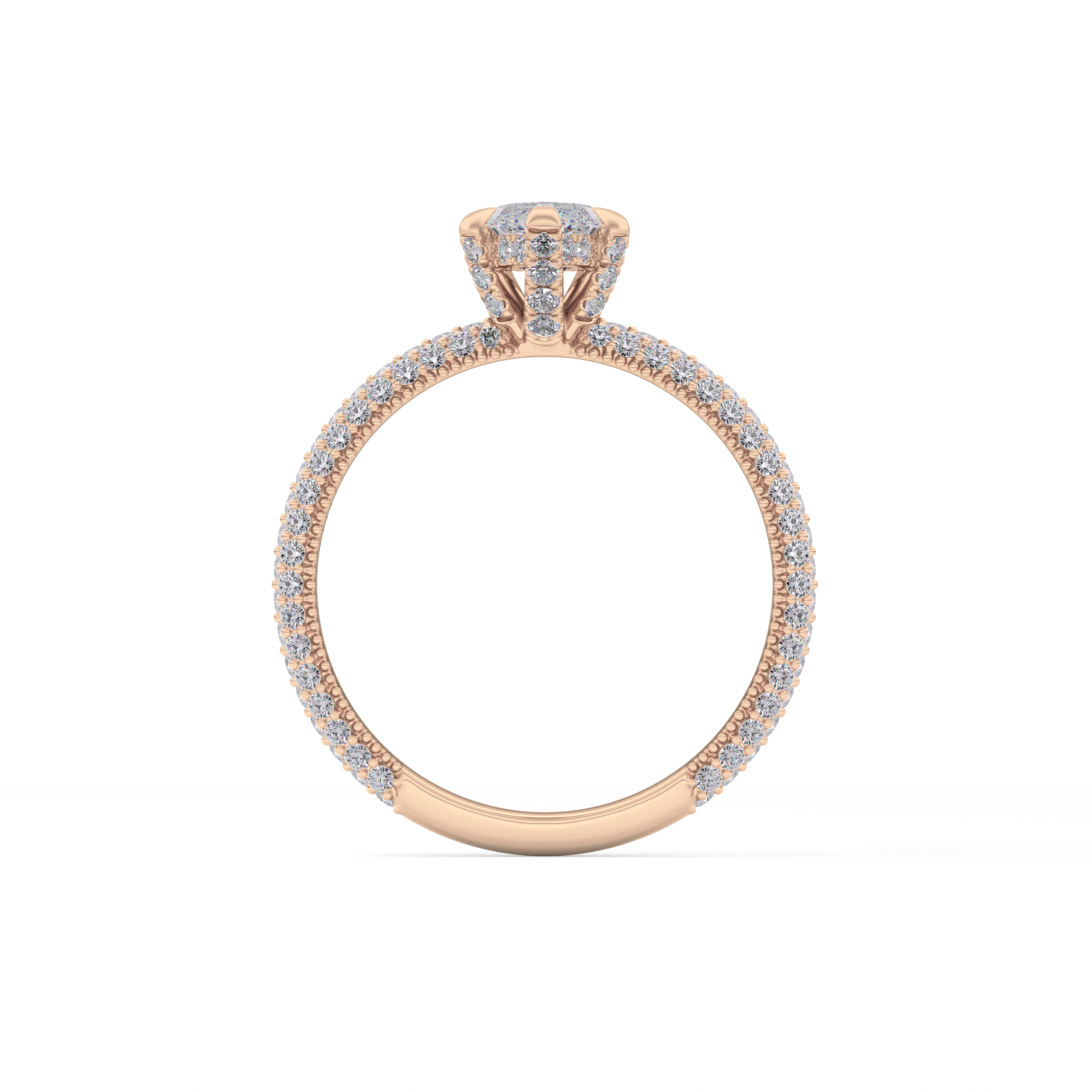 Marquise Hidden Halo & Pave Lab Grown Diamond Engagement Ring
