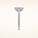 0.82 CT Marquise Shaped Hidden Halo & Pave Moissanite Engagement Ring