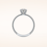 0.82 CT Marquise Shaped Hidden Halo & Pave Moissanite Engagement Ring