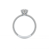 Marquise Hidden Halo & Pave Lab Grown Diamond Engagement Ring