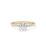 Round Pave Lab Grown Diamond Engagement Ring