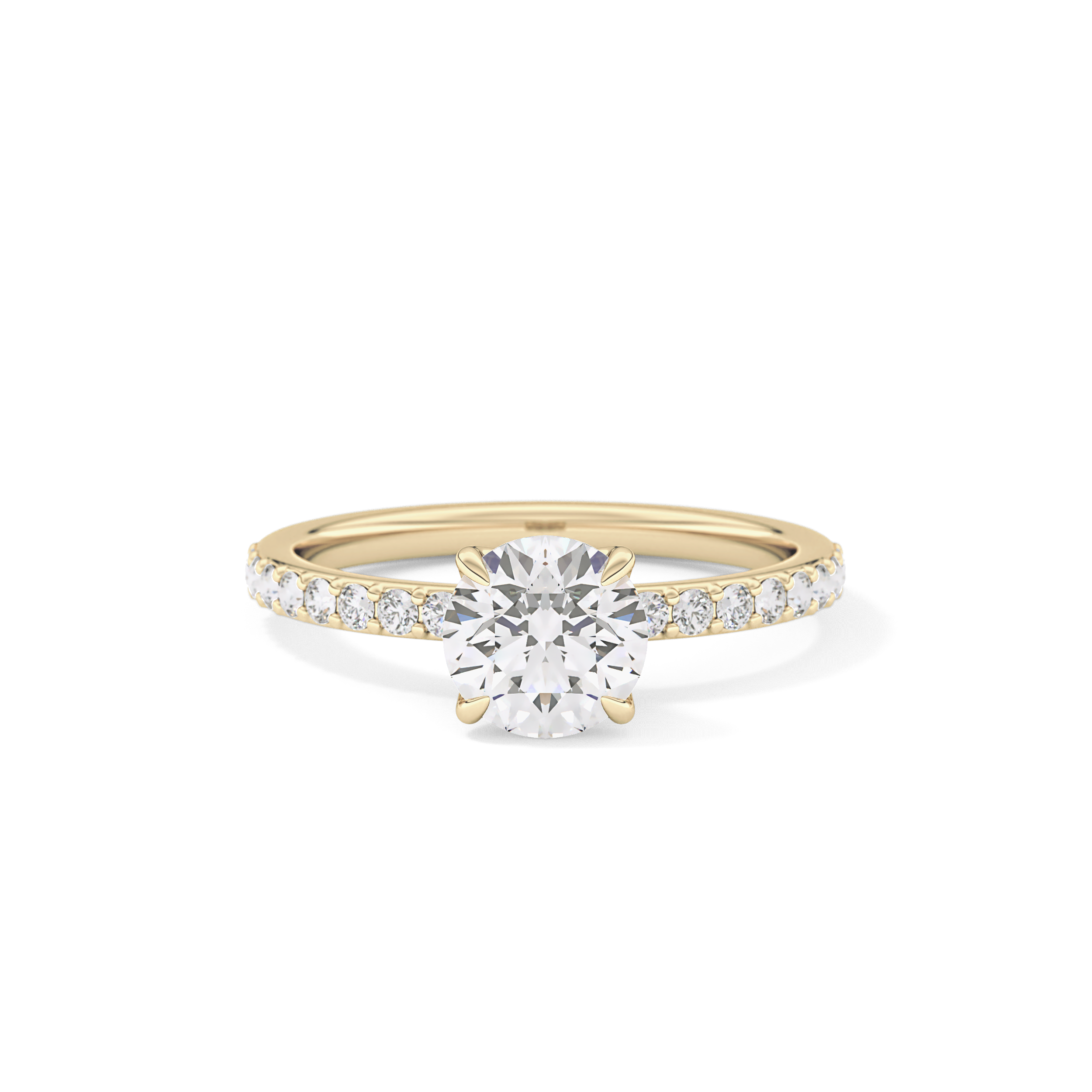 Round Pave Lab Grown Diamond Engagement Ring