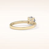 1.05 CT Round Shaped Pave Moissanite Engagement Ring