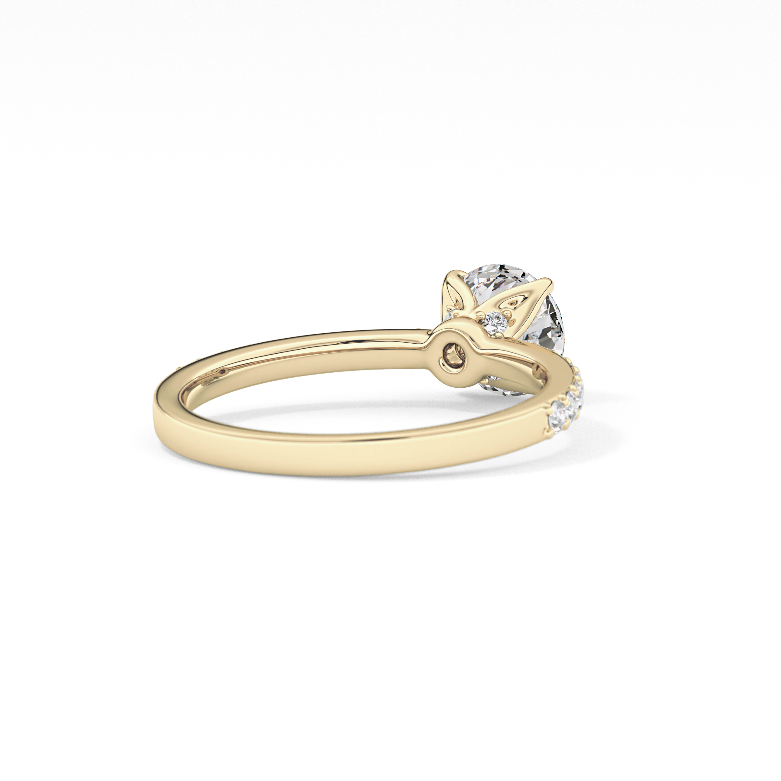 Round Pave Lab Grown Diamond Engagement Ring