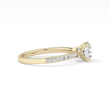 Round Pave Lab Grown Diamond Engagement Ring