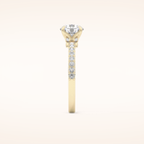 1.05 CT Round Shaped Pave Moissanite Engagement Ring