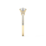 Round Pave Lab Grown Diamond Engagement Ring