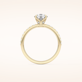 1.05 CT Round Shaped Pave Moissanite Engagement Ring