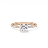 Round Pave Lab Grown Diamond Engagement Ring