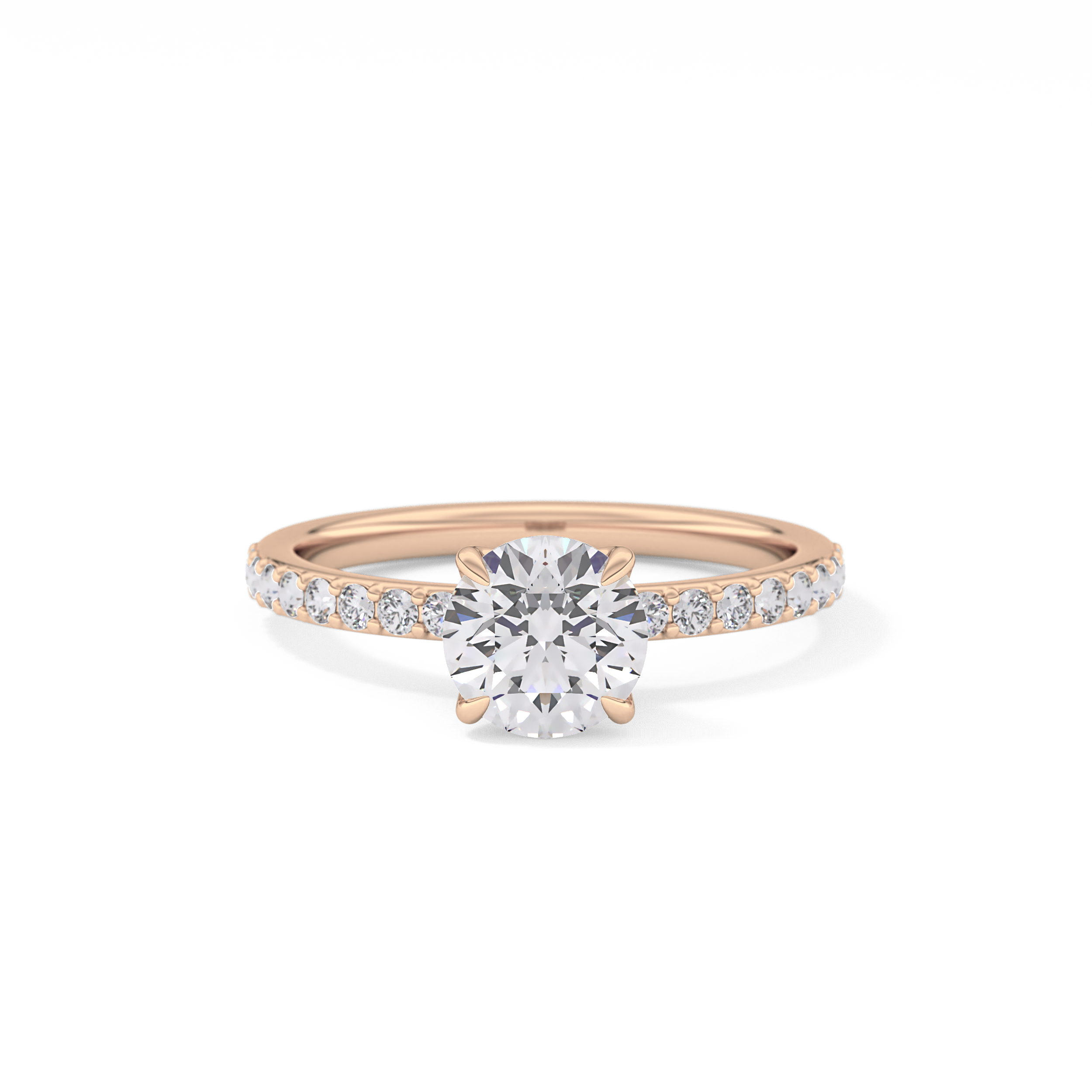 Round Pave Lab Grown Diamond Engagement Ring