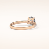 1.05 CT Round Shaped Pave Moissanite Engagement Ring