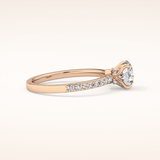 1.05 CT Round Shaped Pave Moissanite Engagement Ring