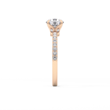 Round Pave Lab Grown Diamond Engagement Ring