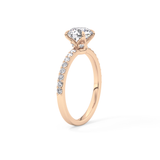 Round Pave Lab Grown Diamond Engagement Ring