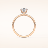 1.05 CT Round Shaped Pave Moissanite Engagement Ring