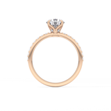 Round Pave Lab Grown Diamond Engagement Ring