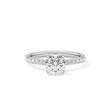 Round Pave Lab Grown Diamond Engagement Ring