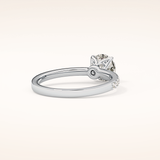 1.05 CT Round Shaped Pave Moissanite Engagement Ring