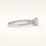 1.05 CT Round Shaped Pave Moissanite Engagement Ring