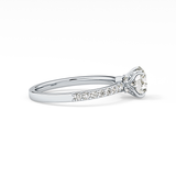 Round Pave Lab Grown Diamond Engagement Ring