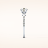 1.05 CT Round Shaped Pave Moissanite Engagement Ring