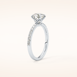 1.05 CT Round Shaped Pave Moissanite Engagement Ring