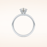 1.05 CT Round Shaped Pave Moissanite Engagement Ring