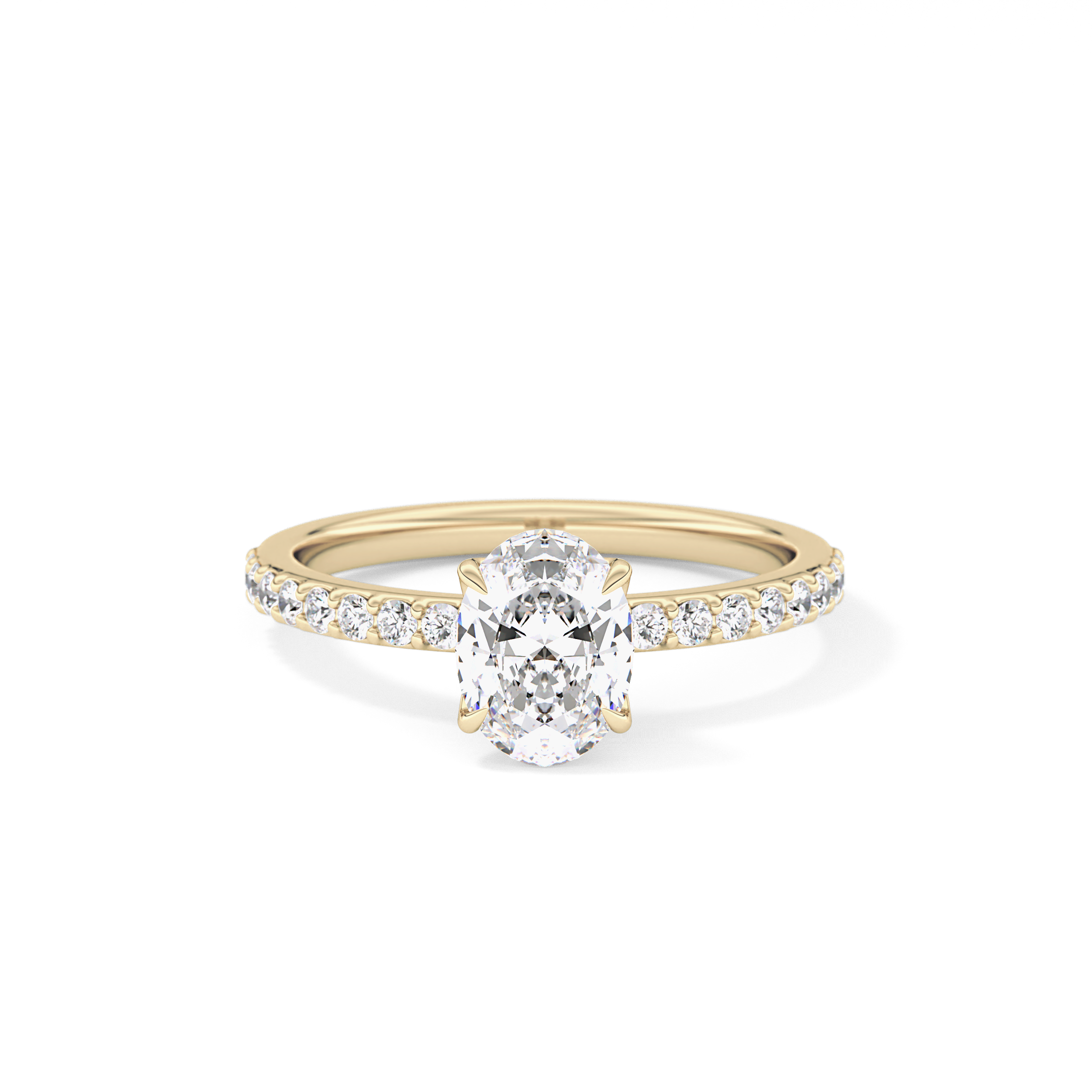 Oval Pave Lab Grown Diamond Engagement Ring
