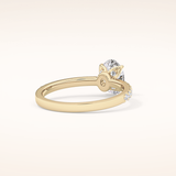 0.83 CT Oval Shaped Pave Moissanite Engagement Ring