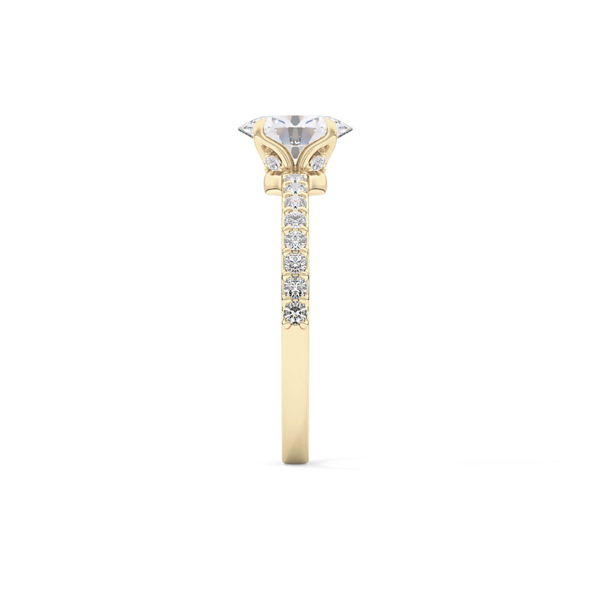 Oval Pave Lab Grown Diamond Engagement Ring