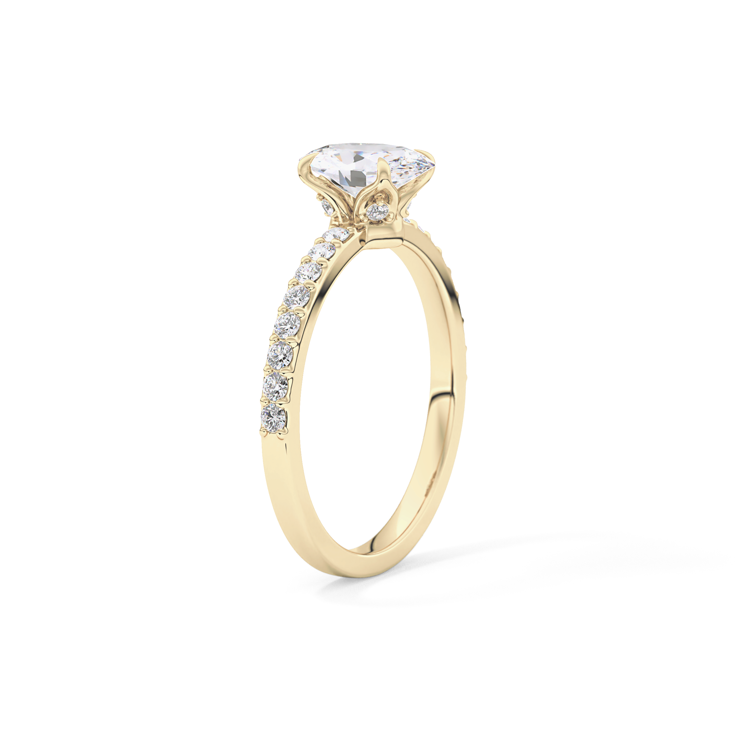Oval Pave Lab Grown Diamond Engagement Ring